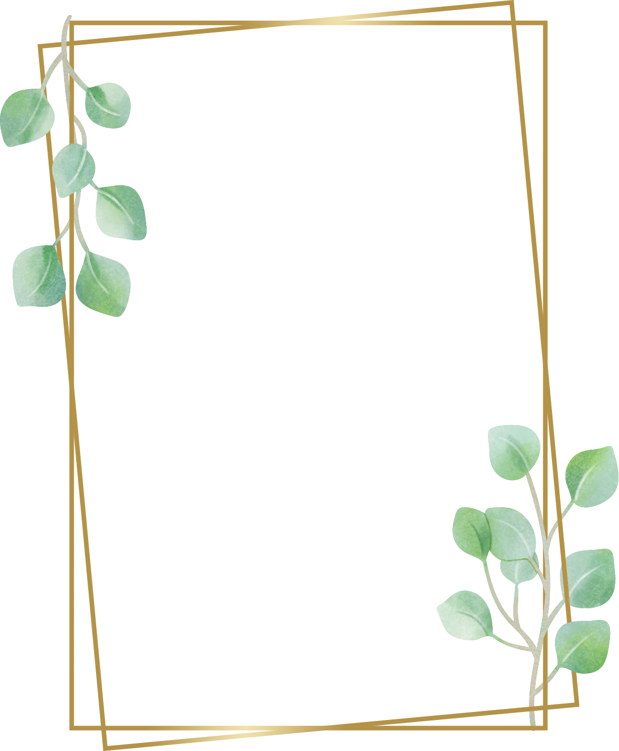 Watercolor Leaf Frame
